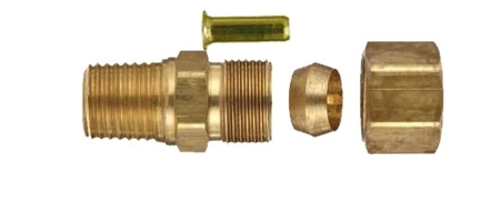 Picture of Airbagit FIT-COMPRESSION-CONNECT-32 Male Connector 0. 37 in. Tube To 0. 5 in. Male NPT
