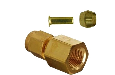 Picture of Airbagit FIT-PUSHTUBE-CONNECT-64 Compression Female Connector 0. 37 in. Tubex 0. 37 in.
