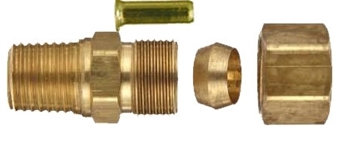 Picture of Airbagit FIT-COMPRESSION-CONNECT-34 Male Connector 0. 5 in. Tube To 0. 25 in. Male NPT