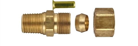 Picture of Airbagit FIT-COMPRESSION-CONNECT-34A Male Connector 0. 5 in. Tube To 0. 37 in. Male NPT