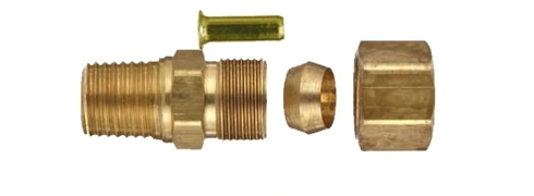 Picture of Airbagit FIT-COMPRESSION-CONNECT-38 Male Connector 0. 5 in. Tube To 0. 5 in. Male NPT