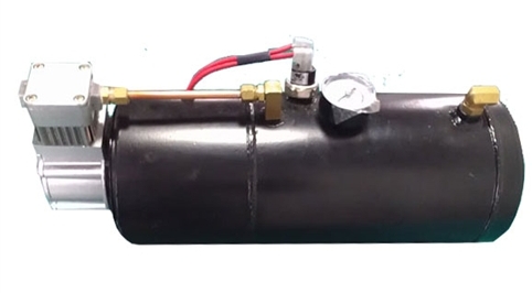 Picture of Airbagit COM-WD95 0.33 HP Air Compressor Assembly With 2 gal. Tank- Pressure Switch- Gauge- Fittings