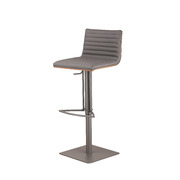 Picture of Armen Art Furniture LCCASWBAGRBA Cafe Adjustable Gray Metal Barstool&#44; Gray Pu with Walnut Back
