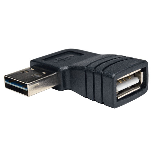 Hi-Speed Adapter- USB 2.0- Reversible A To Right Angle A- M-F