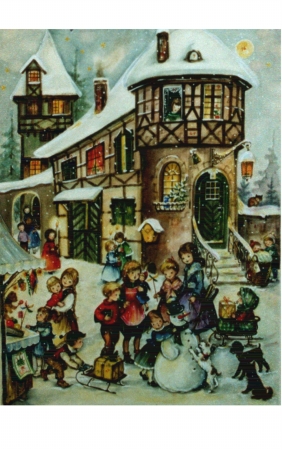 Children with Snowman