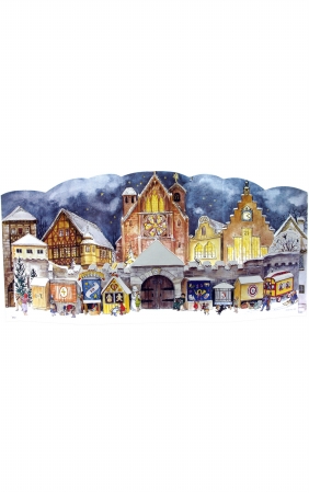 mer Advent - 3-Dimensional Village Scene Replica of 1947 Design
