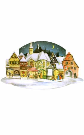 mer Advent - 3-Dimensional Village Scene Replica of 1955 Design