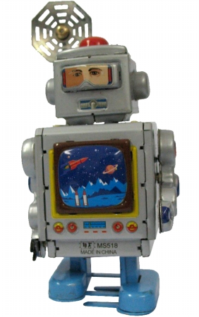 MS518 Collectible Tin Toy - Robot Silver