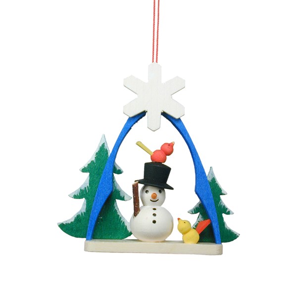 Christian icht Ornament - Snowman in Arch