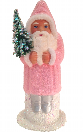 ller Paper Mache Candy Container - Santa Rose Coat with Glitter