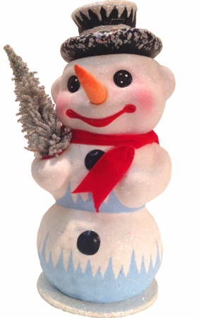 ller Paper Mache Candy Container - Snowman