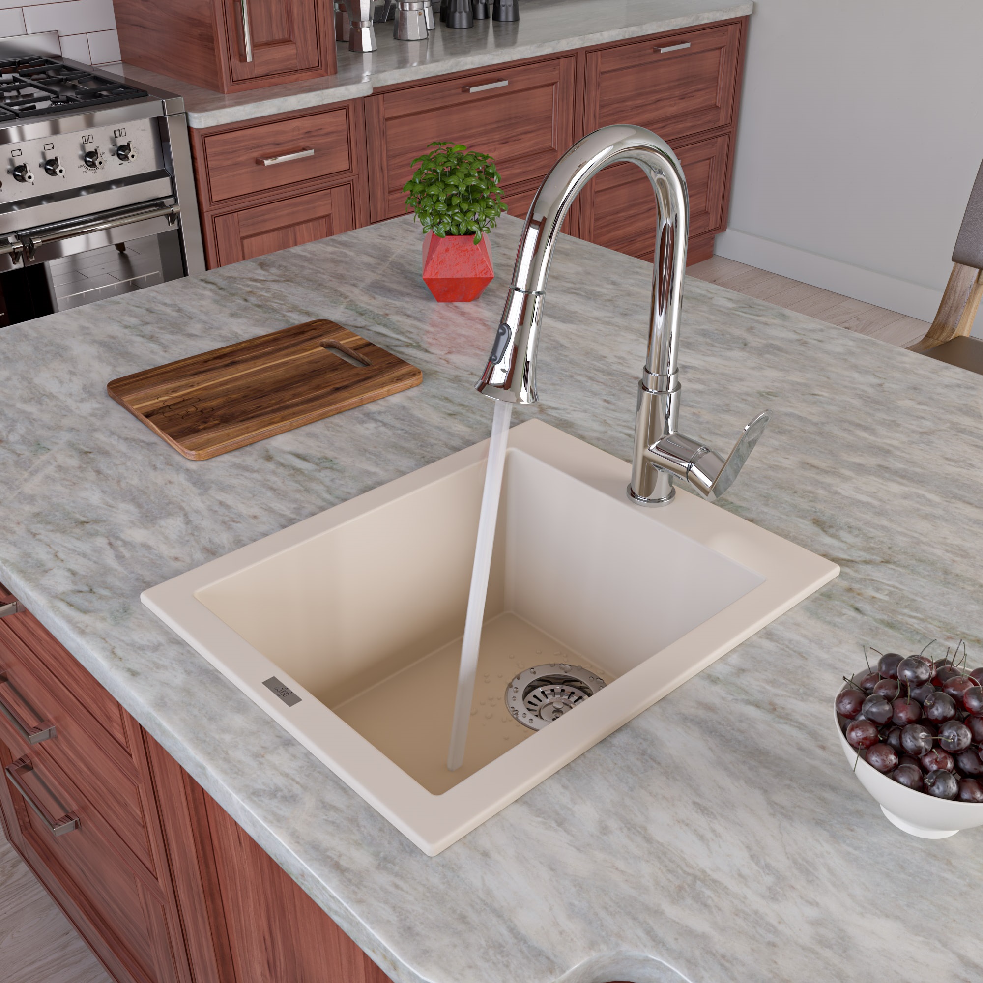 Picture of ALFI Brand AB1720DI-B Drop-In Rectangular Granite Composite Kitchen Prep Sink - Black- 17 in.