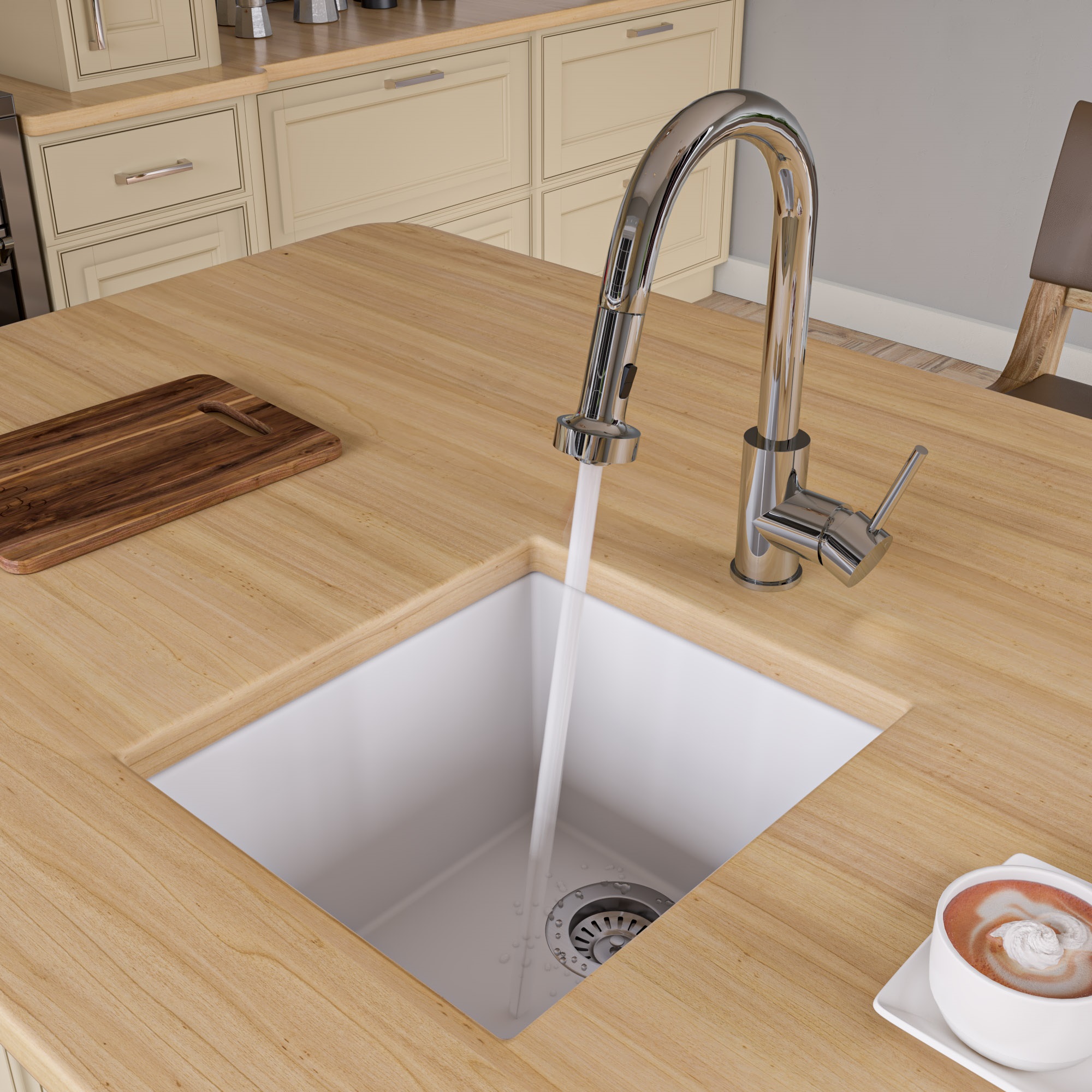 Picture of ALFI Brand AB1720UM-W Undercount Rectangular Granite Composite Kitchen Prep Sink - White&#44; 17 in.
