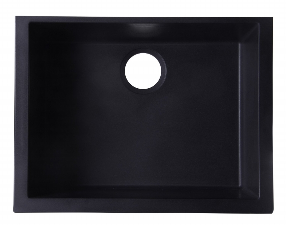 Picture of ALFI Brand AB2420UM-BLA Undercount Single Bowl Granite Composite Kitchen Sink - Black- 24 in.