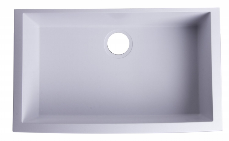 Picture of ALFI Brand AB3020UM-W Undercount Single Bowl Granite Composite Kitchen Sink - White- 30 in.