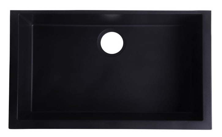 Picture of ALFI Brand AB3020UM-BLA Undercount Single Bowl Granite Composite Kitchen Sink - Black- 30 in.