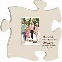 101276 Engravable Photo Frame - Puzzle Piece - Ivory