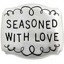 Picture of Bob Siemon Designs 819280 Magnet - Seasoned With Love - Pewter
