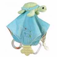 Picture of Stephan Baby 103026 Chewbie Blankie Toy Rattle &amp; Teether Green Turtle - 10 in.Pack of 4