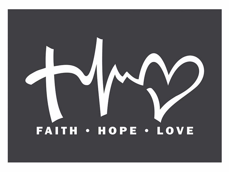 93618 Auto Decal - Vinyl - Faith Hope Love- White