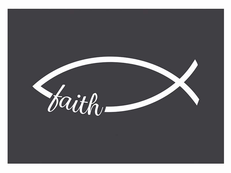 93622 Auto Decal - Vinyl - Faith Fish- White