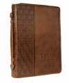 Picture of Christian Art Gifts&#44; Inc. 361349 Bible Cover - Classic Luxleather&#44; Trust-Large-Brown
