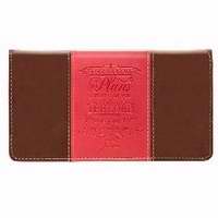 Picture of Christian Art Gifts 362826 Checkbook Cover-I Know The Plans - Pink & Brown