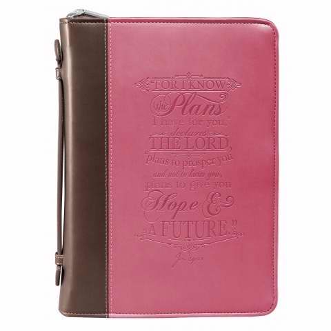 Picture of Christian Art Gifts 364301 Bible Cover-Fashion & I Know The Plans - Medium - Pink