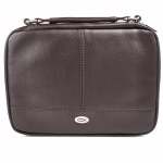 Two Fold Organizer Bible Cover - Brown Luxleather, Small