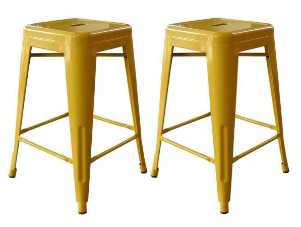 Picture of AmeriHome BS24GOLD Loft Gold 24 in. Metal Bar Stool - 2 Piece