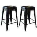 AmeriHome BS24BLK Loft Black 24 in. Metal Bar Stool - 2 Piece AmeriHome BS24BLK Loft Black 24 in. Metal Bar Stool - 2 Piece