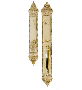 Picture of BRASS Accents  D04-H660J-AVL-609 European Grip Handle Set 2-.37 in. Single Deadbolt Antique Brass
