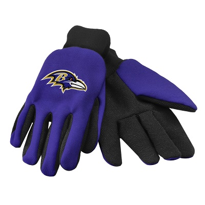 Picture of Forever Collectibles 74231 Baltimore Ravens Colored Palm Sport Utility Gloves