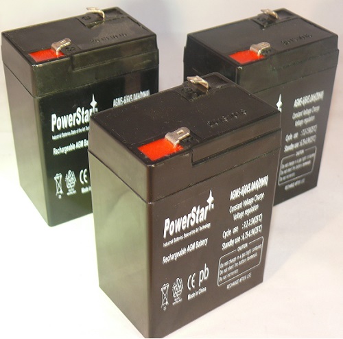 PowerStar 3 - 6V- 5Ah Sealed Lead Acid Battery Replacement For Alarms- ATVs & Motorcycles Spill Proof