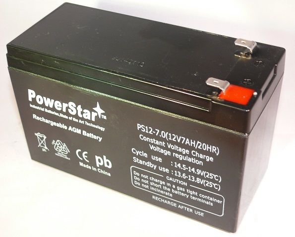PowerStar PS12-7-1 7Ah- 12V Rechargeable Battery For Security System & Replaces Standard -  BatteryJack