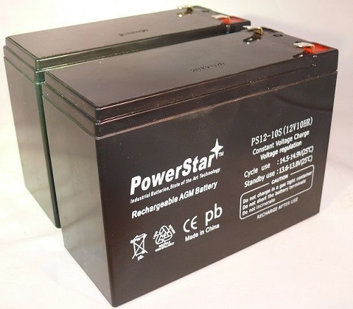 PowerStar PS12-10-2Pack19 12V- 10Ah Battery For Razor MX350 V1-8 & Rebellion Chopper V7-8 & Bella -  BatteryJack