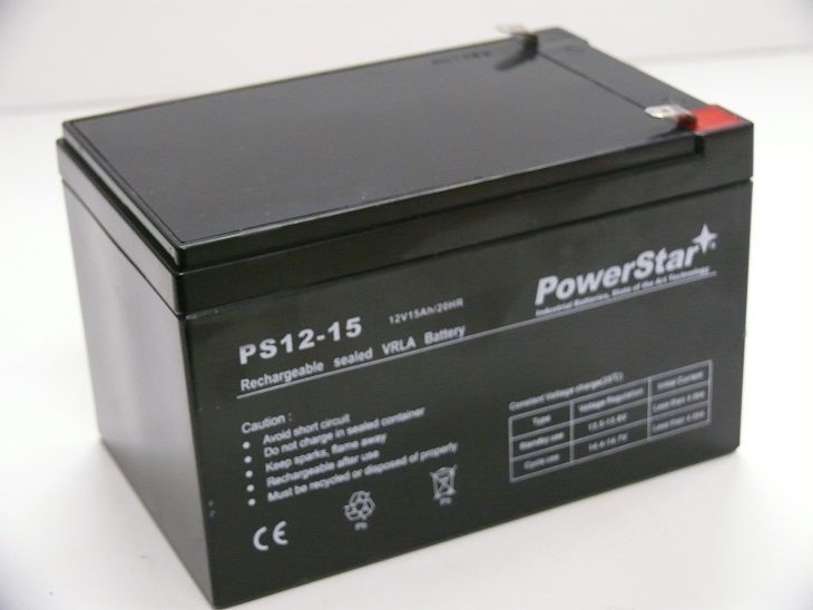 PowerStar PS12-15-21 12V, 15Ah F2 Scooter Bike Replacement Battery for 14Ah