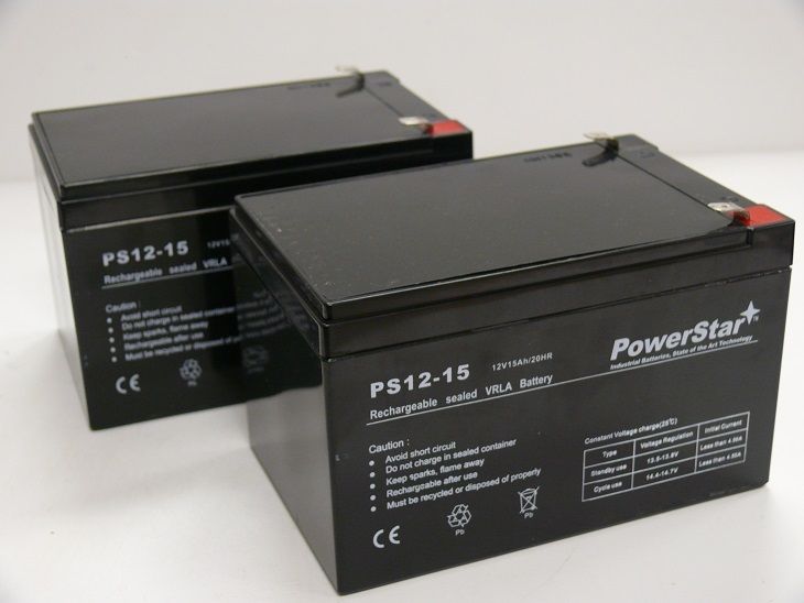 Picture of PowerStar PS12-15-2Pack-08 D5775-UB12120 12V&#44; 15Ah Sealed Lead Acid Battery