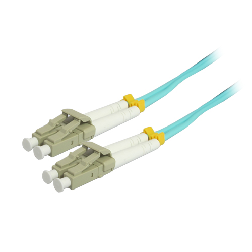 2M 10Gb LC-LC Duplex 50-125 Multimode Fiber Patch Cable - Aqua