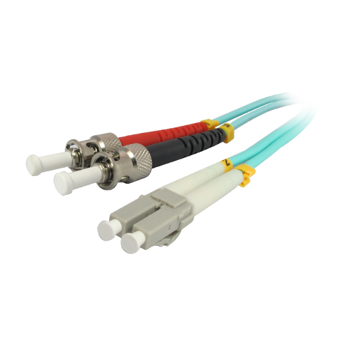 LC-ST-OM3-2M 2M 10Gb LC-ST Duplex 50-125 Multimode Fiber Patch Cable - Aqua