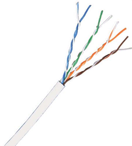 CAT6PW-1000 Cat 6 550 MHz Plenum UTP Solid White Bulk Cable 1000 ft.