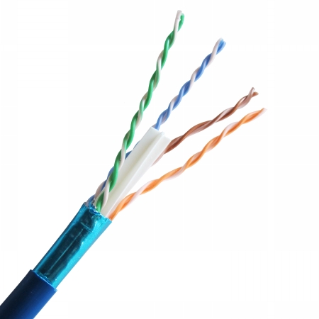 CAT6PSHBLU-1000R Cat 6 550 MHz Shielded Plenum Solid Blue Bulk Cable 1000 ft.- Reel