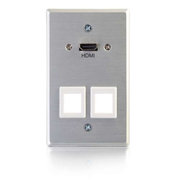 Picture of C2G 60160 HDMI Pass Through Single Gang Wall Plate - Aluminum