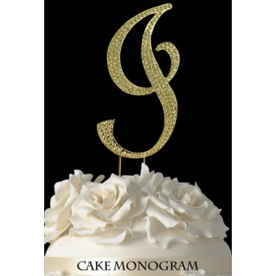 Picture of De Yi Enterprise 33015-Ig Monogram Cake Toppers - Gold Rhinestone - I
