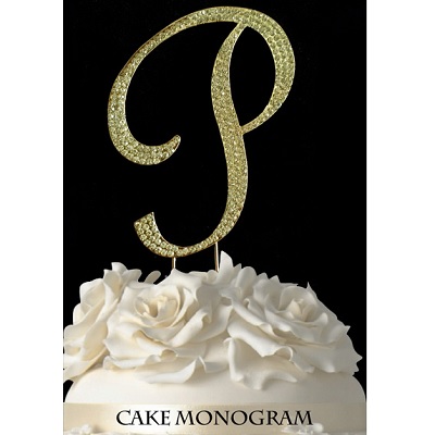 Picture of De Yi Enterprise 33015-Pg Monogram Cake Toppers - Gold Rhinestone - P