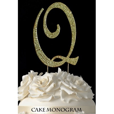 Picture of De Yi Enterprise 33015-Qg Monogram Cake Toppers - Gold Rhinestone - Q