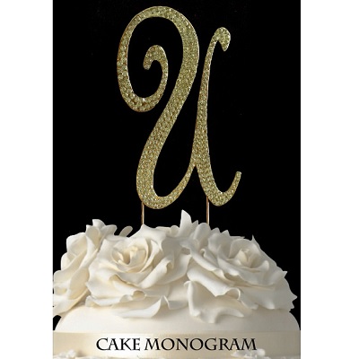 Picture of De Yi Enterprise 33015-Ug Monogram Cake Toppers - Gold Rhinestone - U