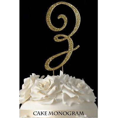 Picture of De Yi Enterprise 33015-Zg Monogram Cake Toppers - Gold Rhinestone - Z