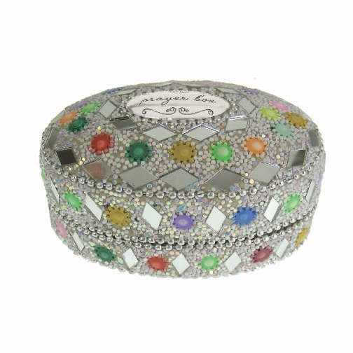 Picture of Alexas Angels 129481 Oval Prayer Box-Beaded&#44; Silver