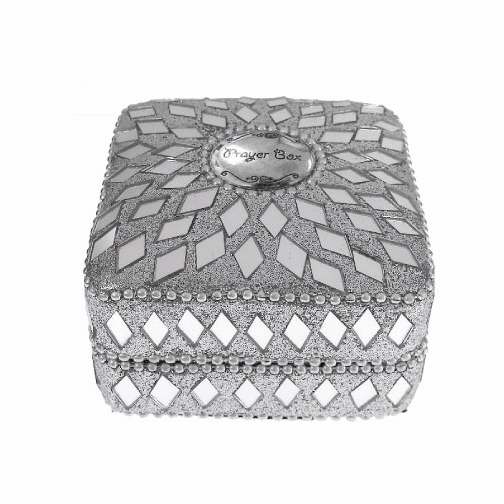 Picture of Alexas Angels 129484 Square Prayer Box-Beaded&#44; Silver